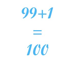 99+1=100